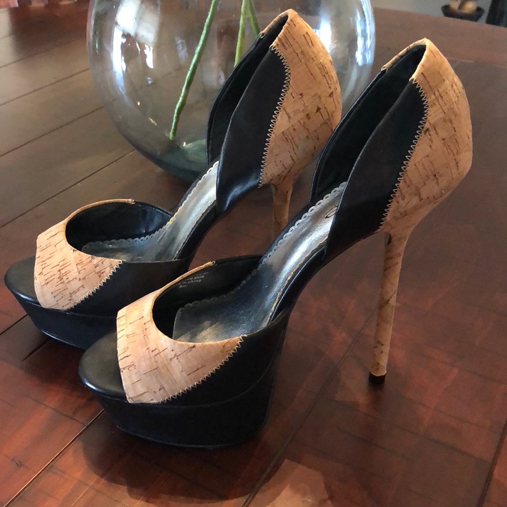 Black and Cork heels